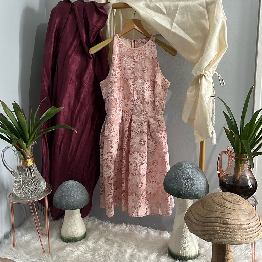 Ted Baker A Line Sweetee Skater Tea Dress Baby Pink Size 2